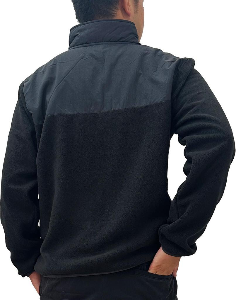 Logo Spark Men's Cationic Fleece Full Zip Jacket, Sizes M, L, and LL (JP, Alphabet, L, Black)