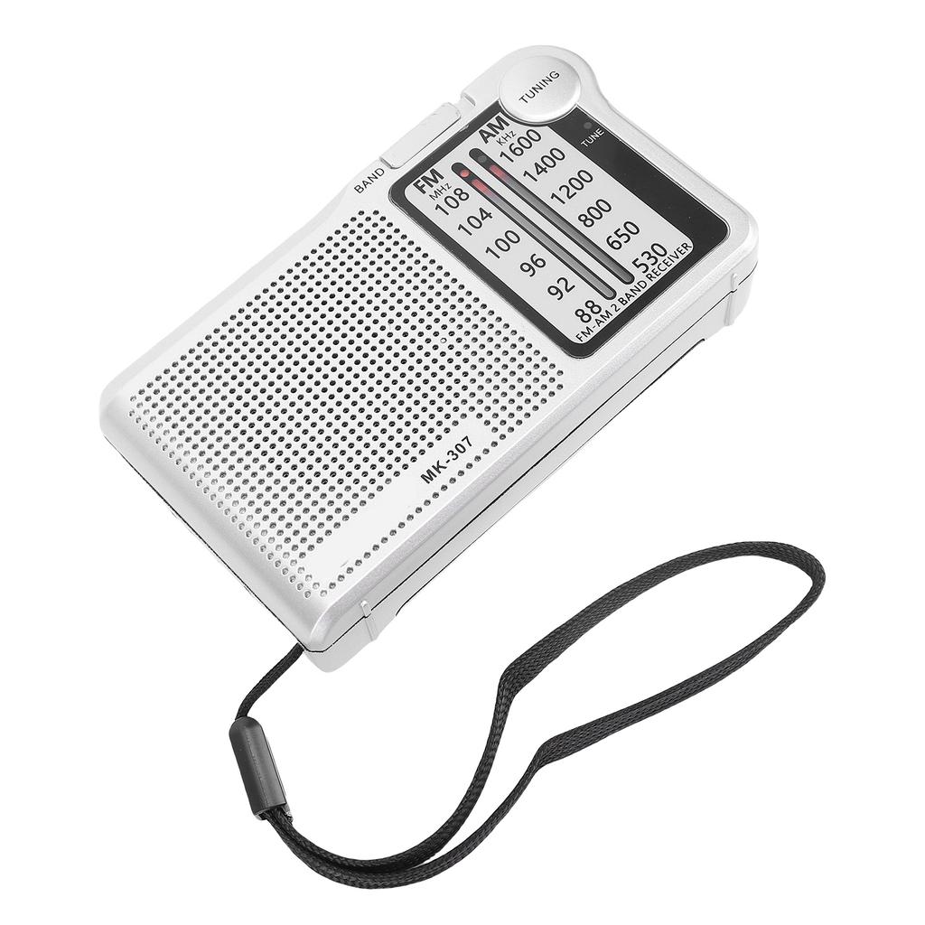 Portable Radio FM AM 3.5mm Headphone Jack Portable Rechargeable Radio for Study Work Life