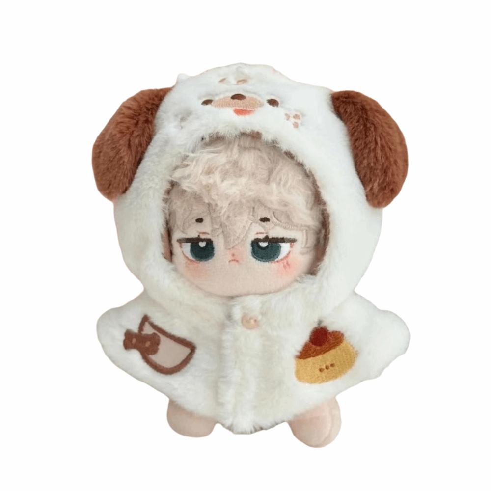 Cartoon Dog Koala Doll Clothes 10CM Doll Plush Hooded Shawl Cotton Stuffed Dolls