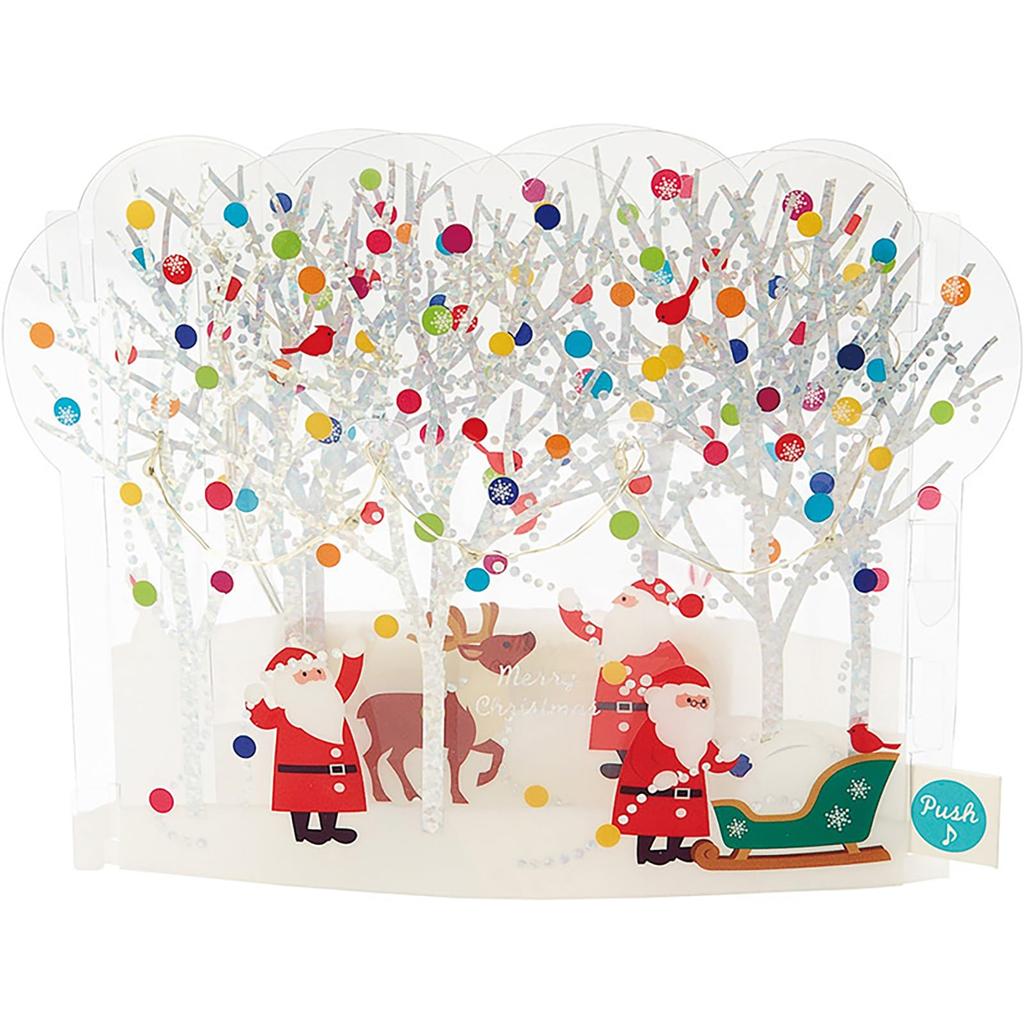 Sanrio Christmas Card Melody Card Santa Decorating the Forest Holly Greeting Card Overseas Shipping Available SANRIO 527777 JXPM11-3