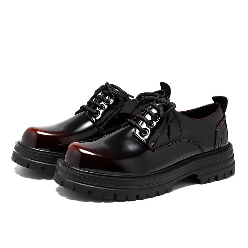 

Мужская обувь в стиле Харадзюку, корейская, офисная, деловая, свадебная, кожаная, мужская, на платформе, уличная, глянцевая, винтажная, повседневная, карго 44 красный