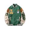 Europeisk Storlek Amerikansk Retro Broderad Herr Färgblock Casual Sportjacka 2025