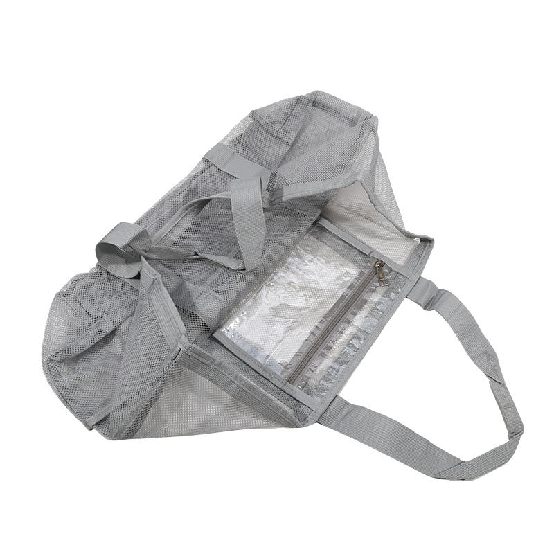 Genți de Plajă pentru Femei Călătorii de Vară Geantă Tote din Plasă cu Buzunar Interior Mare Geantă de Umăr Împletită Rezistentă la Nisip