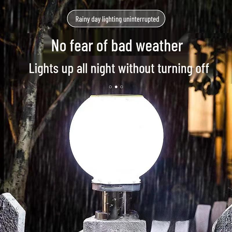 Outdoor Solar Spherical Acrylic Pillar Light