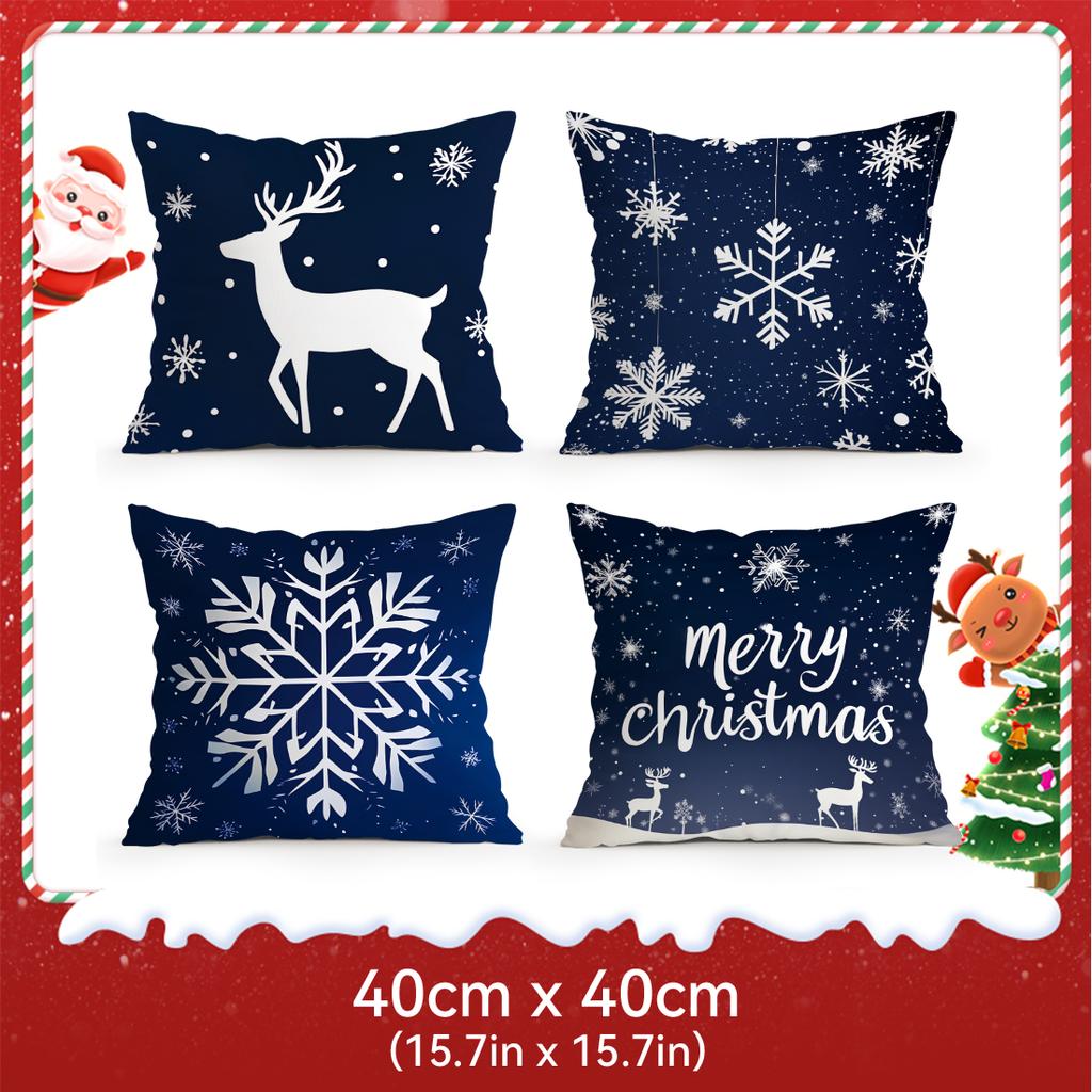 Christmas Snowflake Pillowcase Bedroom Sofa Cushion Cover 100% Polyester Living Room Soft Cushion Pillowcase Home Decor