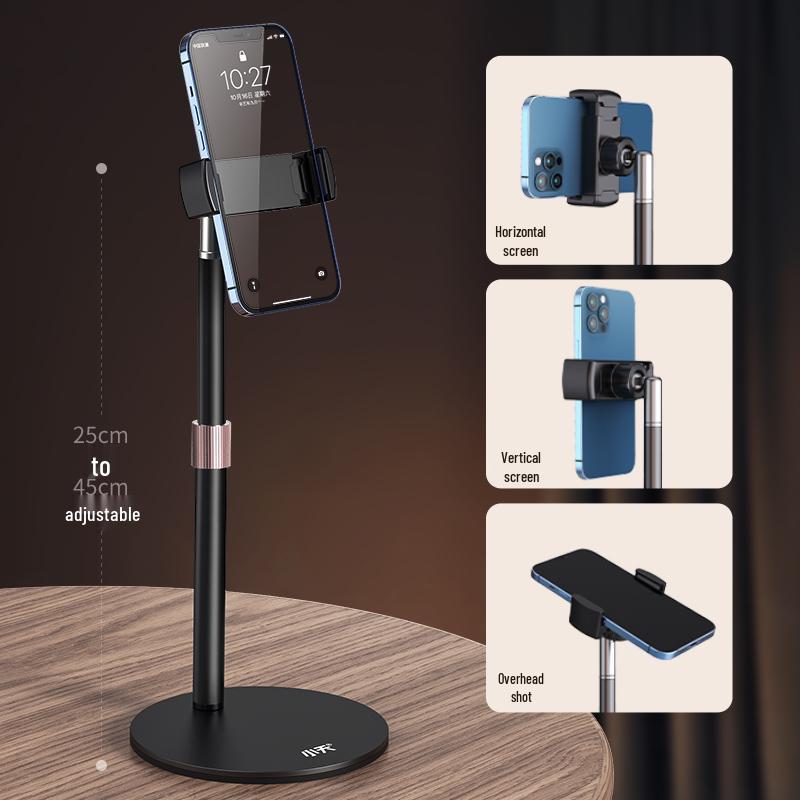 

Universal Metal Phone Holder: Desktop Stand for Live Broadcast, Photography & Selfies