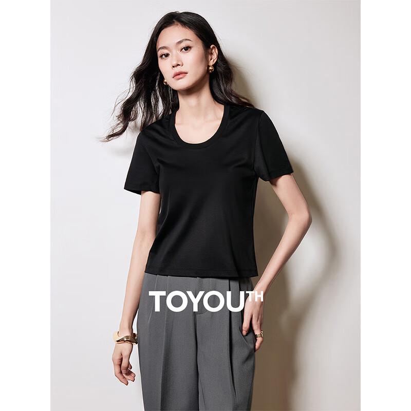 Women s Horseshoe Collar Mulberry Silk Blend T-Shirt XL