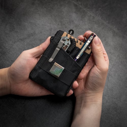 VIPERADE VE18-S Small EDC Pouch, Men's Mini Pocket Organizer Pouch, EDC Pocket Organizer Pouch, 3 Slots, 2 Zipper Pockets, Velcro Pouch Multi-Tool Pou