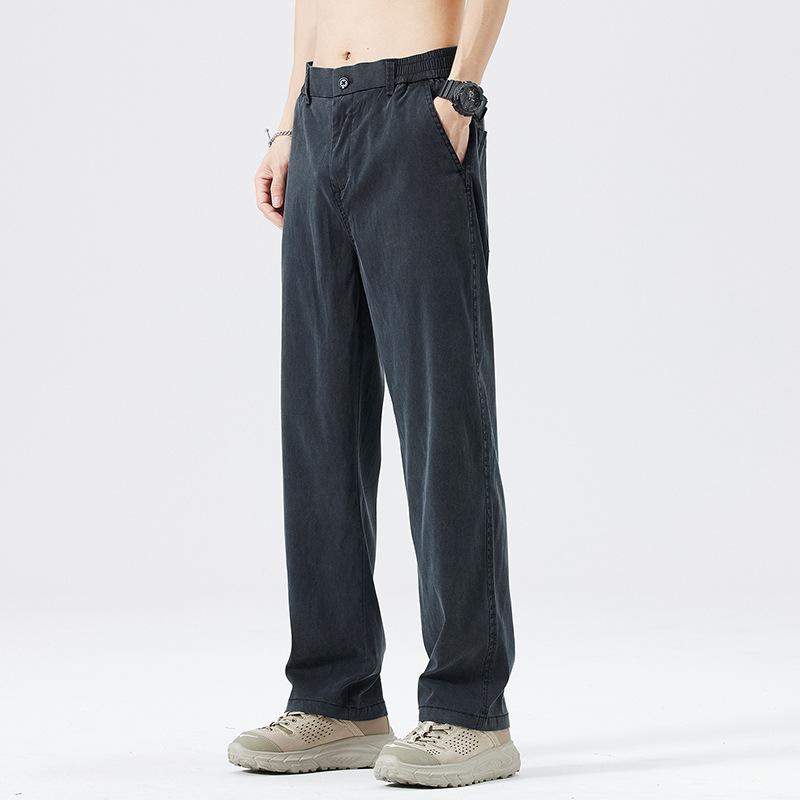 Soild Color Ultra-thin Loose Pants Men's Breathable Soft Straight Casual  Loose Simple  Sweatpants Plus Size
