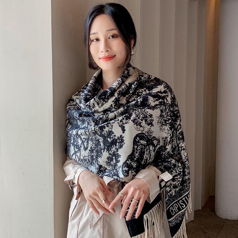 

2026 Новый Модный Женский Зимний Шарф: Теплая, Толстая Шаль с Кисточками и Шейный Платок