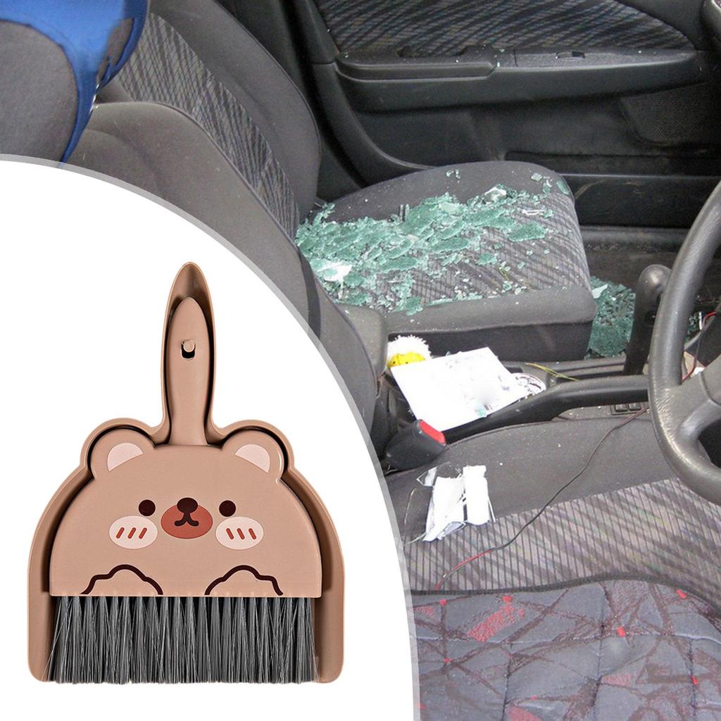 Besen Kehrschaufel Bürste Langlebiges Ineinander steckbares Einrastdesign Kehrschaufel und Handfeger für Wohnzimmer Büro Auto Kleine Räume Reise
