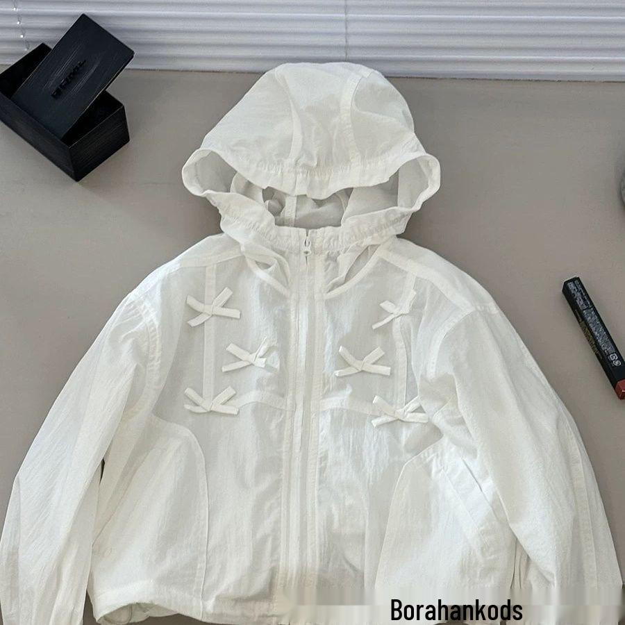 2026 New Style Girls' White Sun Protection Jacket - Trendy Outdoor Sportswear