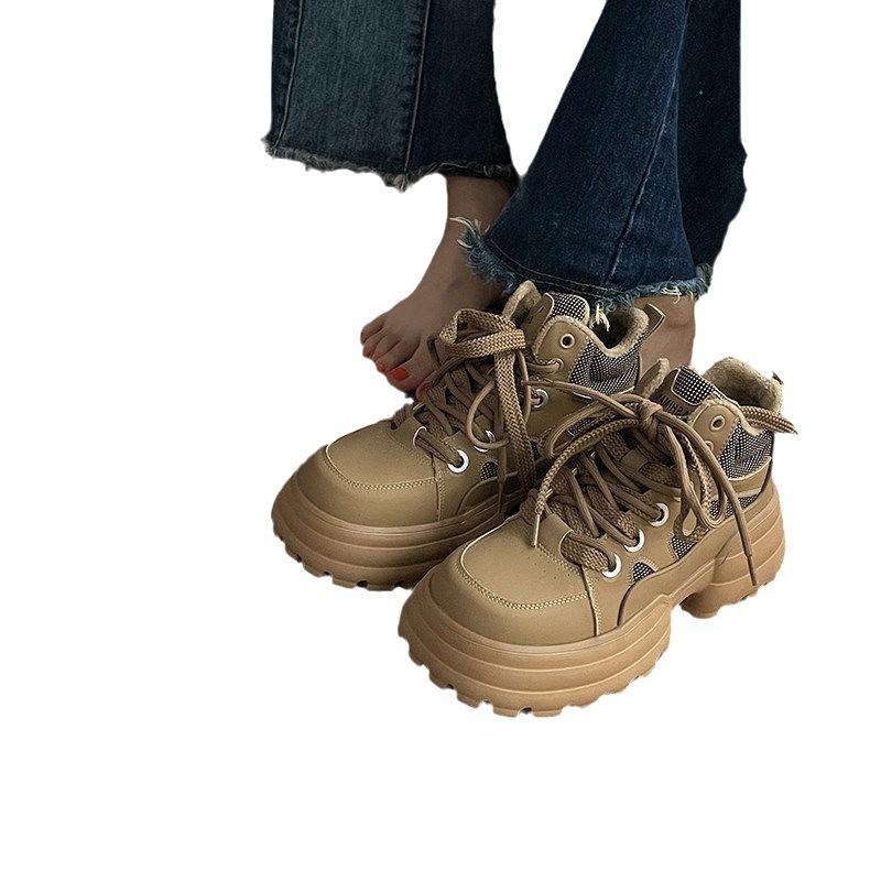 Muffin platform dad shoes women's 2025 autumn and winter new retro versatile casual sports shoes heightening women's shoes