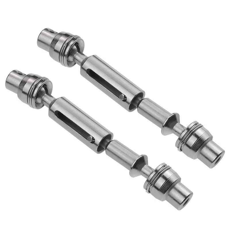 Poer For 2pcs Ural Truck RC Front Rear Drive Shaft for Henglong WPL Ural C14 C24 B24 MN D90 MN99S B36 B16 Car Spare Parts Metal