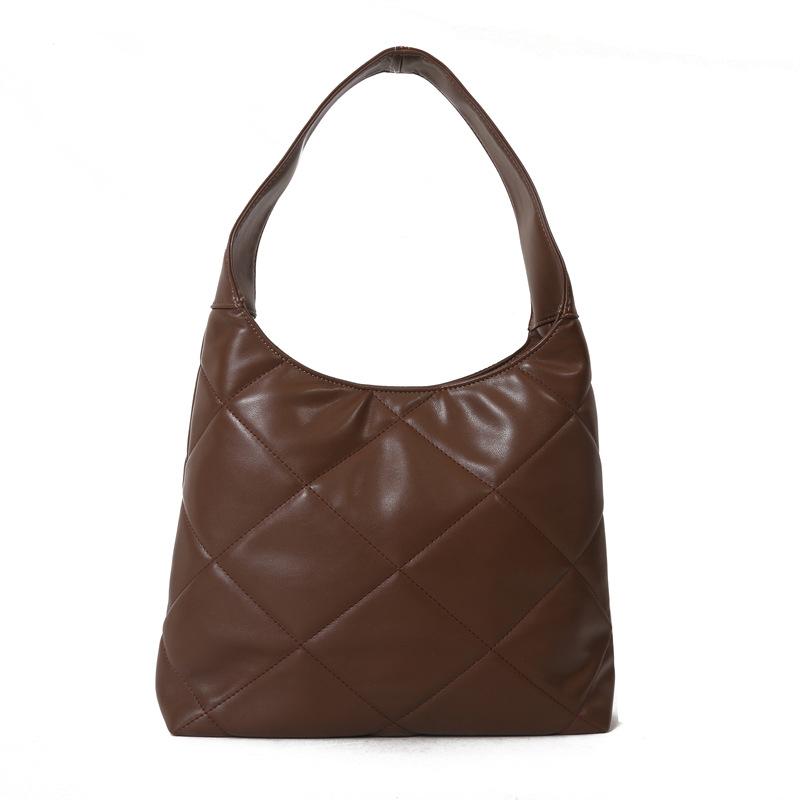 

Премиальная плиссированная сумка женская подмышечная большой вместимости весна и лето ретро мода ромбовидная сумка-тоут сумка на плечо коричневый