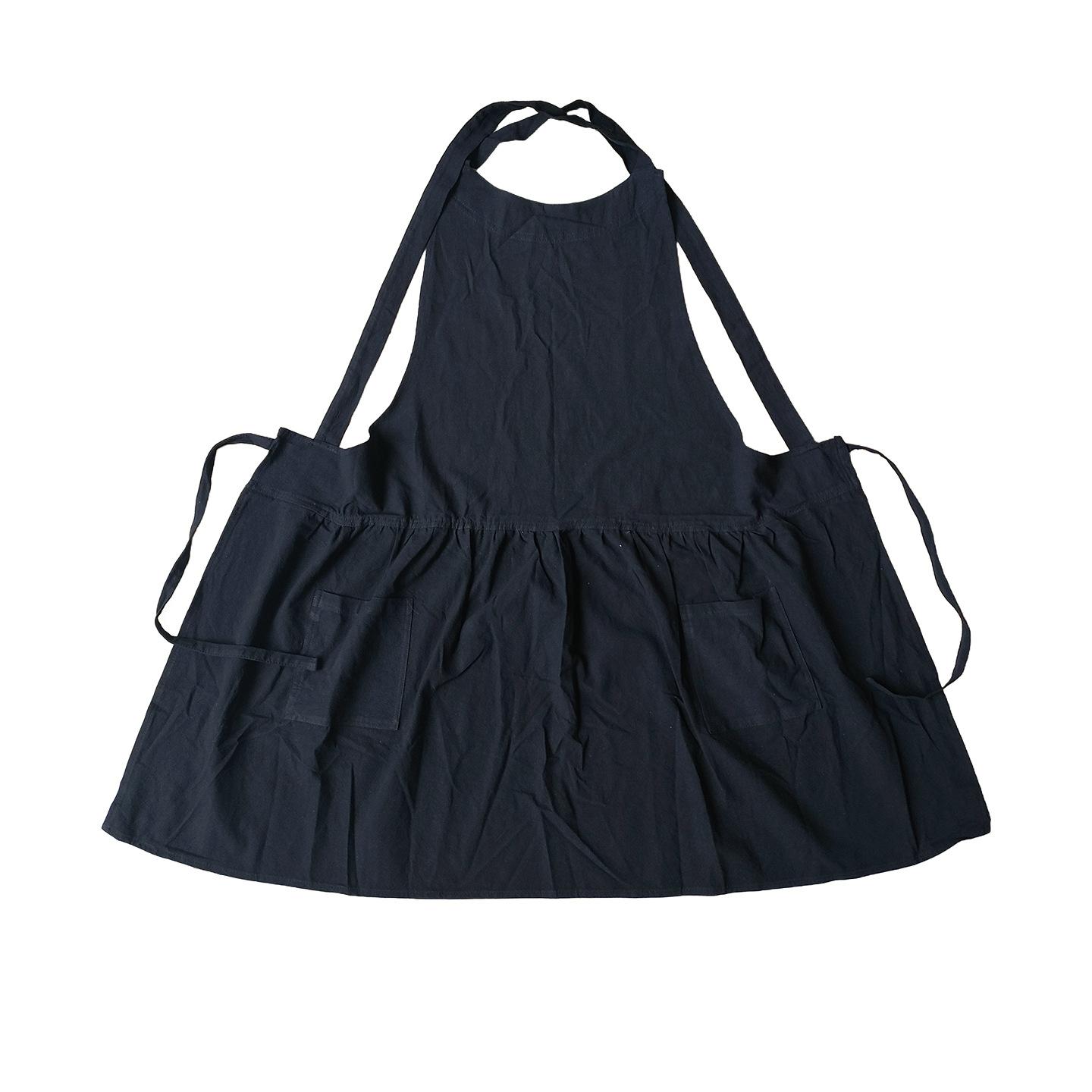 

Household cotton and linen apron Japanese and Korean version gardening flower shop cafe kitchen bib pocket