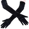 Long Sleeves Opera Show Gloves for Women Velvet Gloves 1920s Flapper Stretchy Elbow Length Halloween Costume Gloves