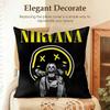 Band NNirvana Cushion Cover Natural Linen Organic Fabric DoubleSided Printing Sofa Home Decor Gift Pillow Case