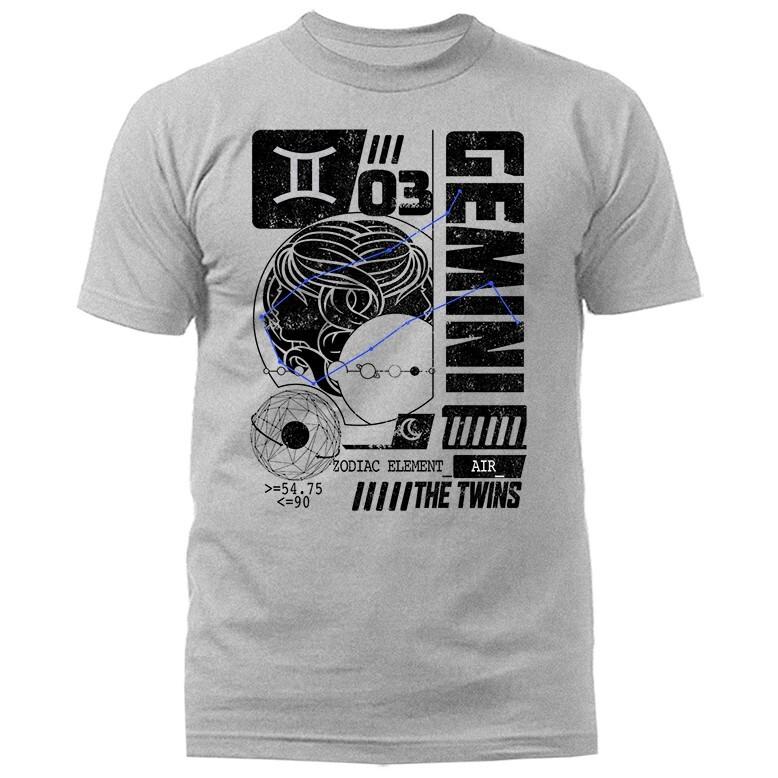 Gemini Zodiac Sign Horoscope Astrological Graphic Tshirt Unisex T-Shirt XXXXL