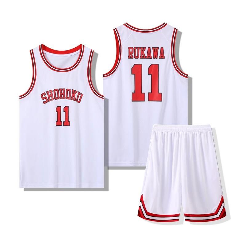 Anime Shohoku School Basketball Team Jersey 1-15 Cosplay Costume Sakuragi Hanamichi Rukawa Jersey Sports Wear Uniform Vest