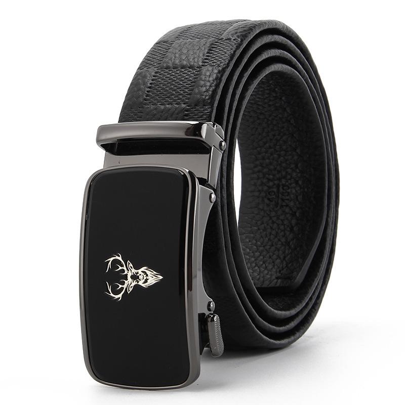 Men's Cowhide Belt Automatic Buckle Real Cowhide Head Layer Cowhide Business Casual Belt