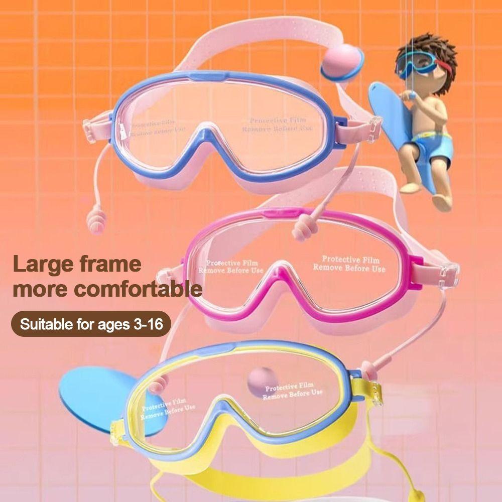 with Earplugs Kids Swimming Goggles Big Frame Swim Glasses Outdoor Sports Swimming Supplies