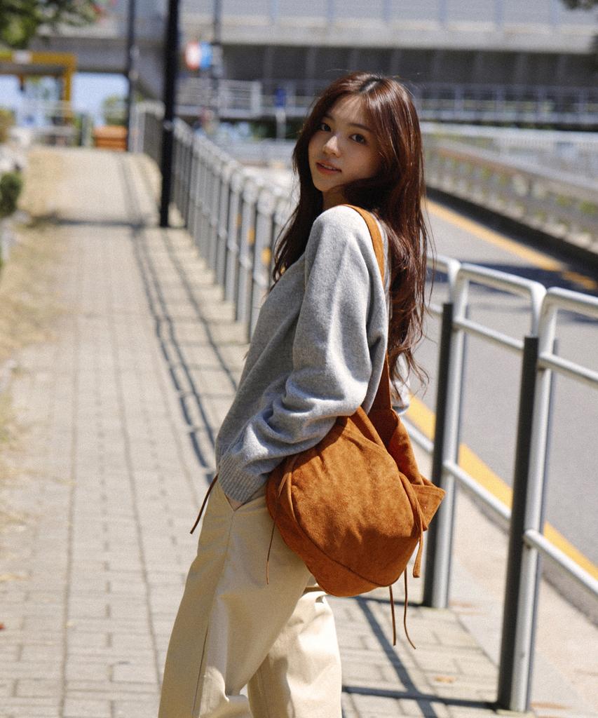 Socharming Lace-Up Reversible Suede Hobo Bag - 3 Colors