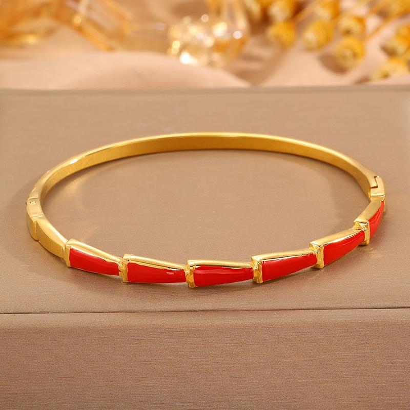 Enamel Dripping Bamboo Light Luxury Bracelet Women's Fashion High-end Bracelet