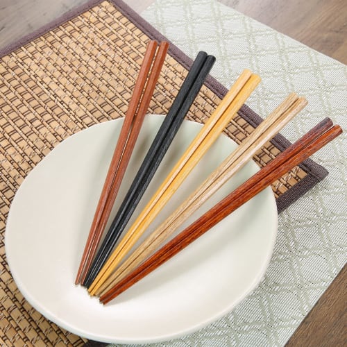 Fujiboeki Octagonal Chopsticks, 22.5cm, Set of 5, Natural Wood, Auspicious Chopsticks, 15418
