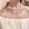 Crystal Tassel Butterfly Necklace: Elegant, Beaded Clavicle Chain with Exquisite Design