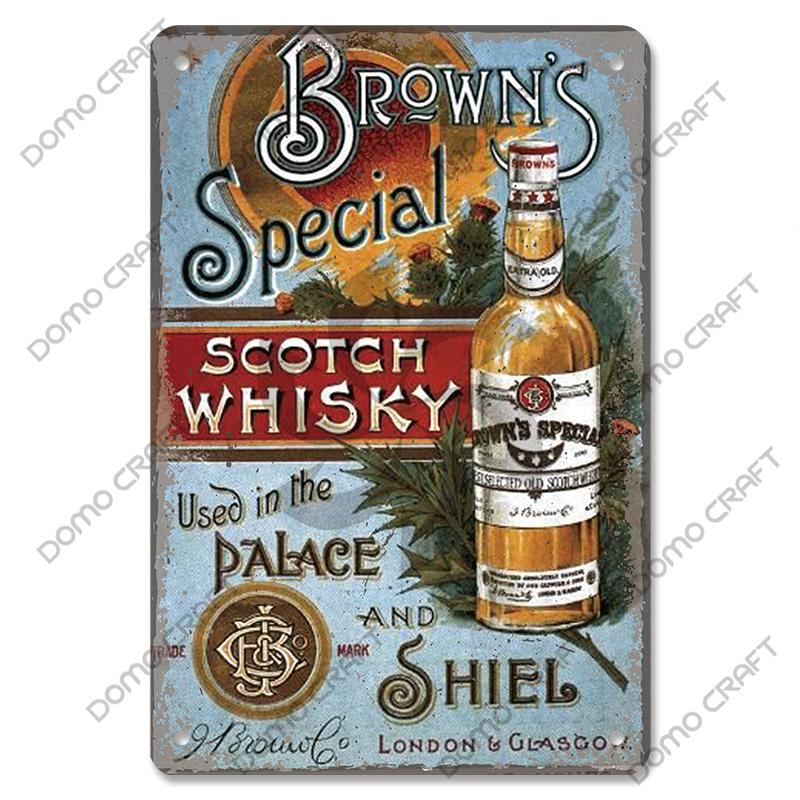 Irish Whiskey Poster Vintage Metal Plaque Sign Dublin Stout Metal Tin Plates Wall Decor for Bar Irish Pub Club Home