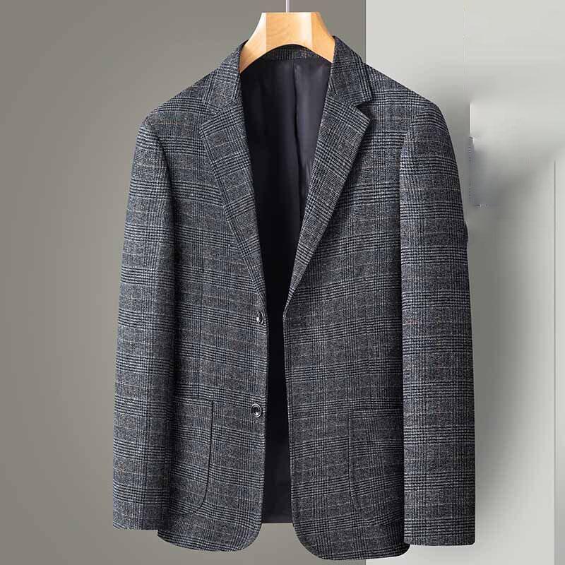 Men's Blazer Coat Fashion Middle-aged Business Casual Professional Wear Casual Loose British Style Sub-trend Four Seasons Suit