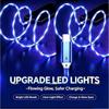 USB Fast Charging Cable LED Flowing Light Effect Waterproof Durable Cord for Car Outdoor Camping Phone Charge
