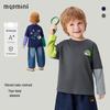 MQDMINI Boys' Dual-Color Sleeve Long-Sleeve T-Shirt