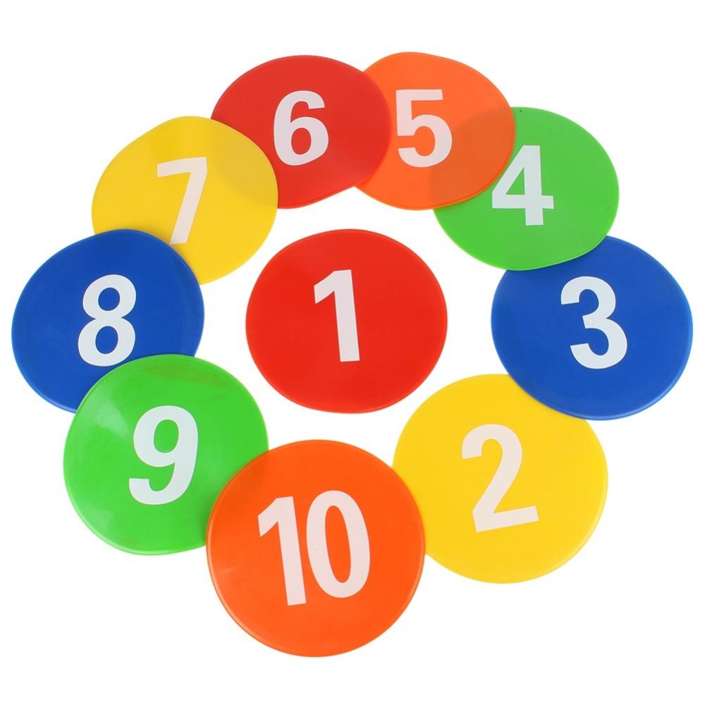 11PCS Round Flat Training Discs Mixed Colors Marker Set Portable Field Markers Agility Practice