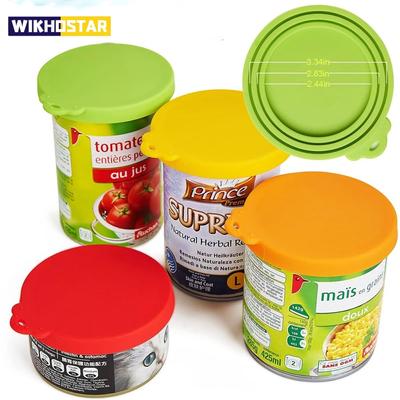Coperchio di latta riutilizzabile 3 in 1 per alimenti Mantieni fresco Coperchio per lattine Coperchio per scatola di lattine per animali domestici Coperchio per lattina in silicone Fornitura per cucina calda Antimuffa Caldo