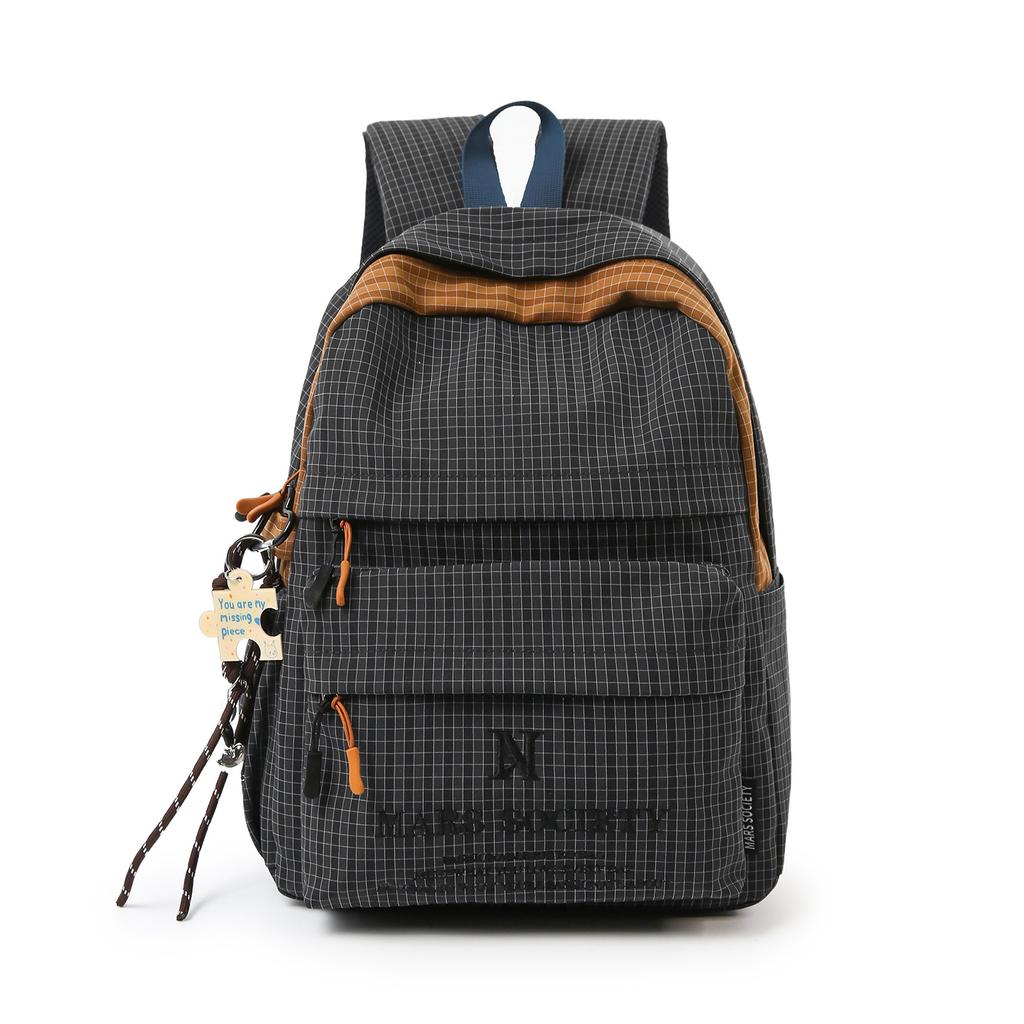 Karo-Sport-Wanderrucksack im koreanischen Stil, Reiserucksack, lässige Schultasche mit großem Fassungsvermögen für weibliche College-Studenten, Pendler