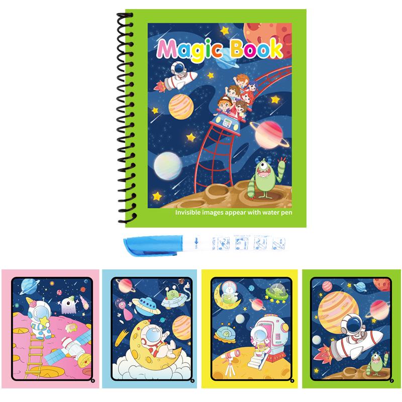 Children's Magic Water Painting & Doodle Book with Water Pen for Kindergarten Boys & Girls