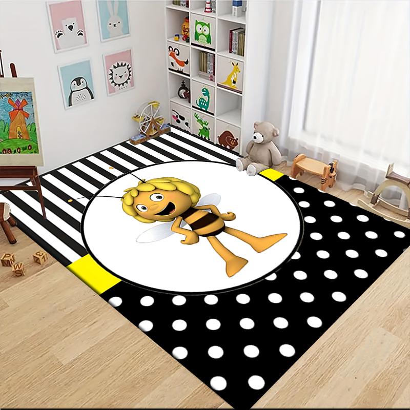 1Pc Bee Garden Carpet Rug Customizable Soft Washable Antislip Home Living Room Sofa Mats Personalized Rug 09173