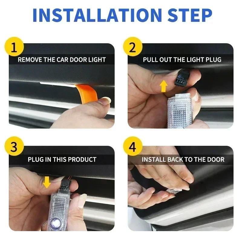 For Renault 2026 New Hub Caps 2Pcs LED Car Door Logo Laser Light Emblem Project Ghost Shadow Welcome Lamp For Renault 3 Koleos M