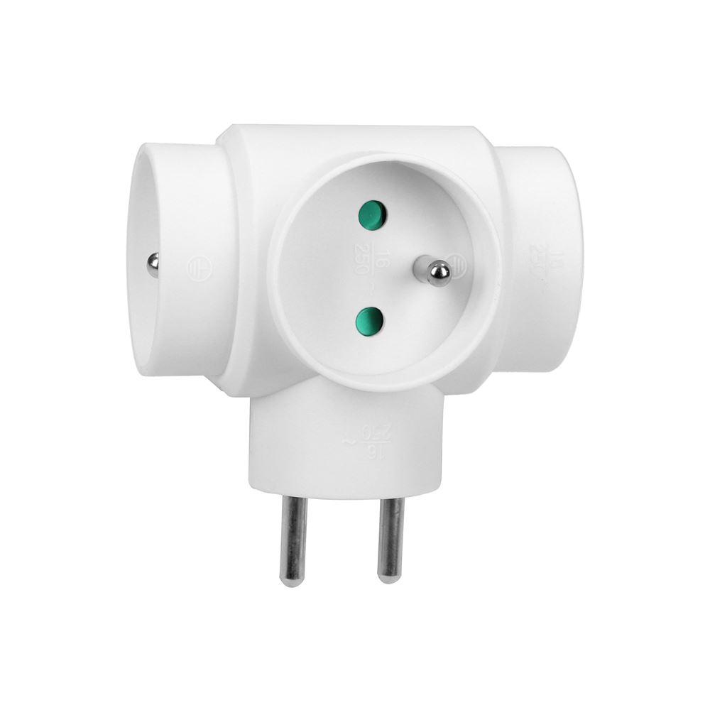 Rozgałęźnik 3X2P+Z Biały Or-Ae-13184