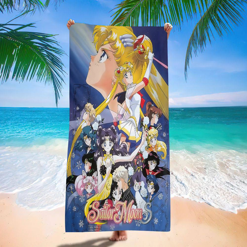 Lovely S-Sailor M-Moon Microfiber Beach Towel Absorbent Quick Dry Soft Yoga Swimming Resort Mountain Climbing Towel