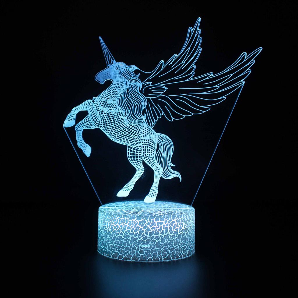 Acrylic Unicorn Night Light with Remote and Touch Control