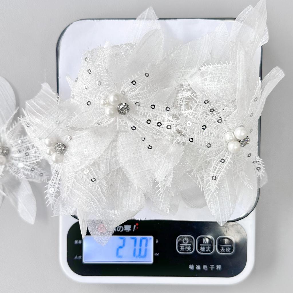 Black And White Organza Beaded Sequins Barcode Accessories Clothing Skirt Dress Children'S Clothing Decorative Lace Accessories