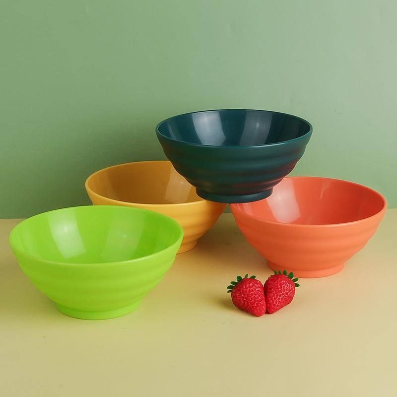 Bowls, Household Rice Bowls, Soup Bowls, Breakfast Bowls, Tableware Plastic Bowl Sets, Anti-drop and Heat-resistant