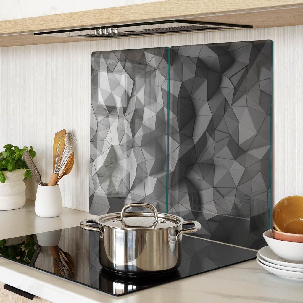 Set of Toughened Glass Kitchen Cutting Boards with 3D Graphics 2x30x52 Cm