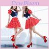 Elegant Adult Sexy Women's Cartoon Minnie Mouse Costume With Polka Dots For Halloween