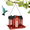 Metal Hanging Wild Bird Feeder Waterproof Outdoor Hang House Type Large Capacity Garden Decor Backyard Wildlife Birding