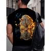 Men's Leopard Print T-shirt Sports Short Sleeved Crew Neck T-shirt for Summer Outdoor Fitness Workout Men's Clothing