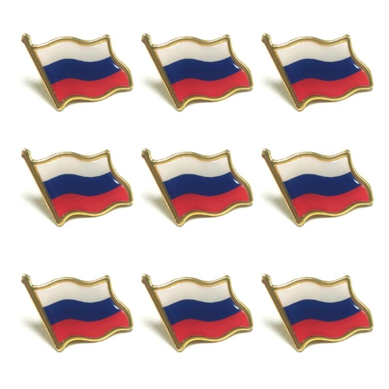 9 sztuk Broszki z Flagami Krajów Świata Broszki z Flagami Narodowymi USA Ca Anglia Rosja Ukraina Australia Francja Niemcy Meksyk Brazylia